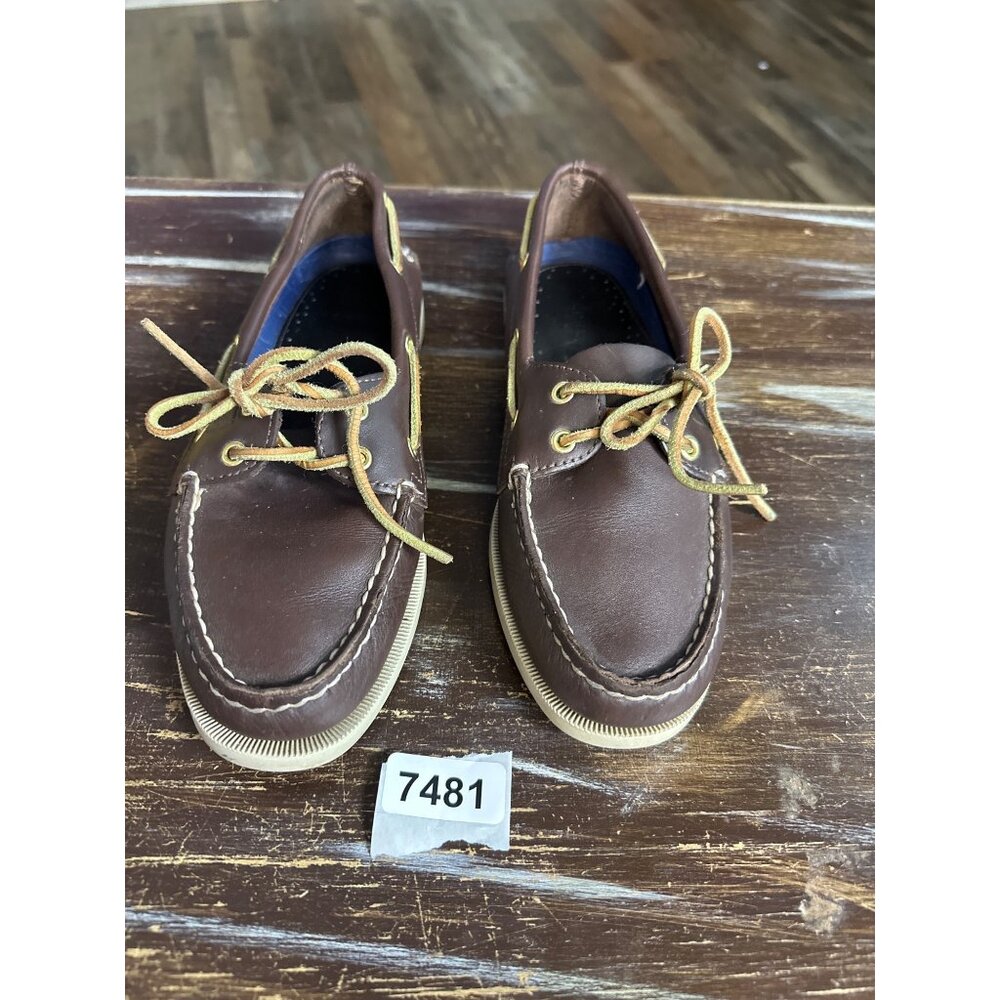 sperry top sliders 8m authentic 2 eye boat shoes non marking  leather upper  raw